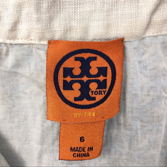 Tory Burch Mosaic Embroidered Linen Skirt - 6 - Picture 9 of 10